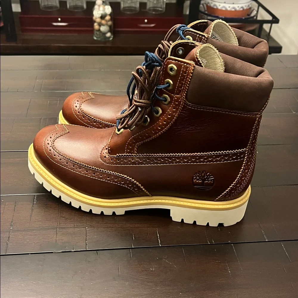 Timberland 6” Premium Waterproof Brogue Boots new brown Mens Size 8
